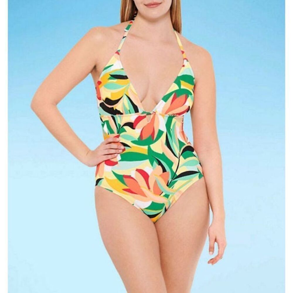 Mynah Juicy Tropics Womens Leaf One Piece Swimsuit Size 18W